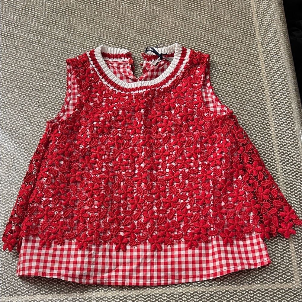 Red Lace Kids Top